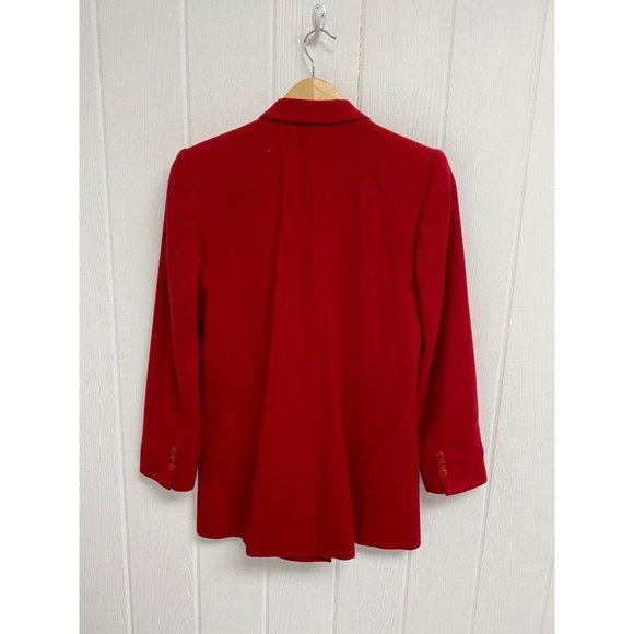 Andre' Barreau women's blazer Button Front Collared Red 100% Pure Wool Size 4 - Picture 3 of 14